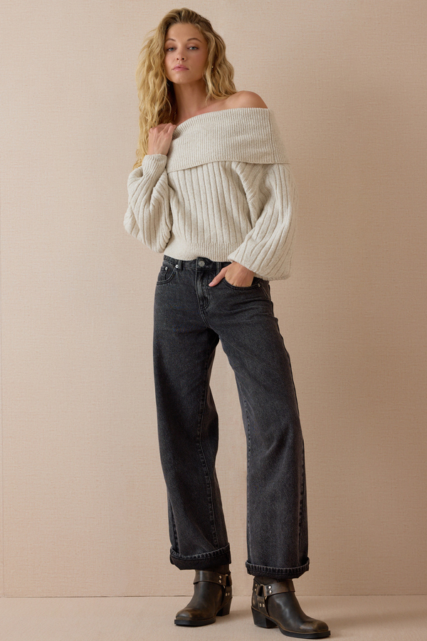 Daphne Fold Over Sweater - Altar'd State