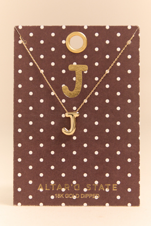 18K Gold J Bubble Monogram Necklace - Altar'd State - 