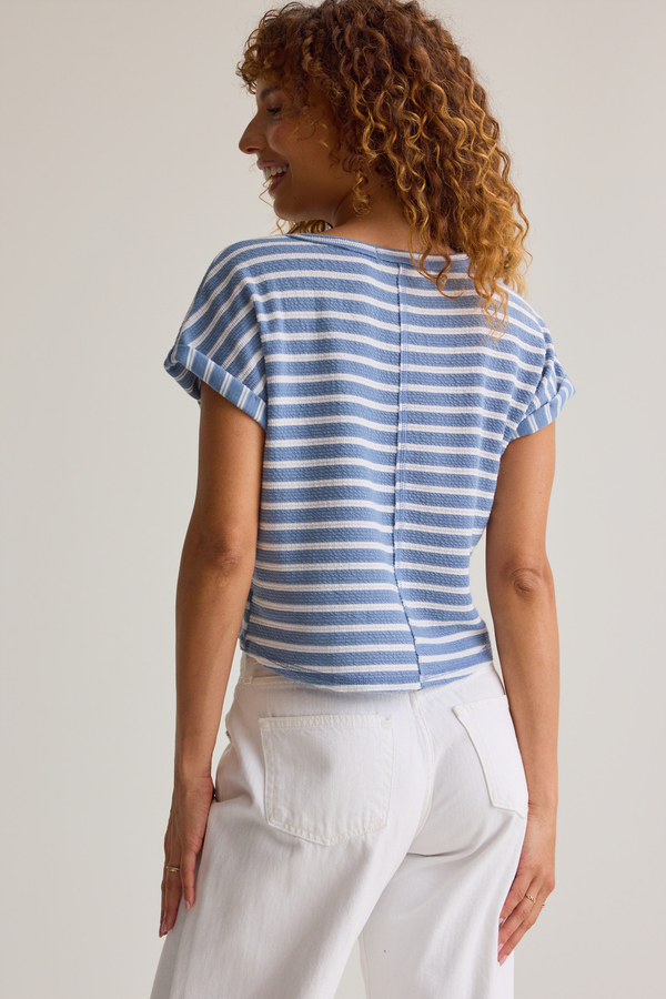 Hattie Stripe Roll Sleeve Crew Detail 5 - Altar'd State