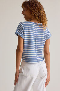 Hattie Stripe Roll Sleeve Crew Detail 5 - Altar'd State