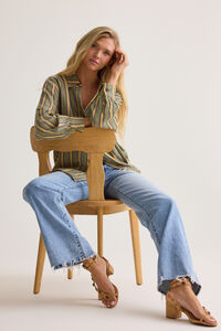 Vienna Striped Button Down Top Detail 6 - Altar'd State