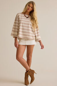 Aspen Stripe Oversized Tee Detail 2 - Altar'd State