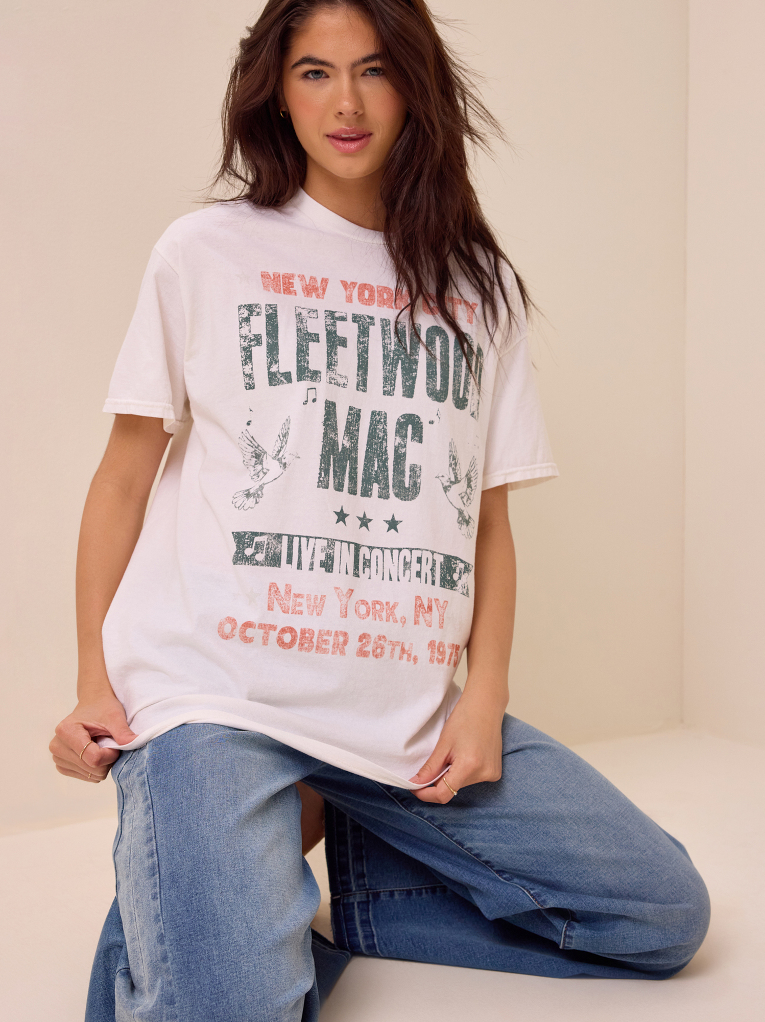 fleetwood mac t shirt dress Fleetwood Mac In Concert Off The Shoulder Tee - All Tops
