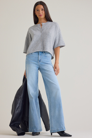 Kiley Short Sleeve Cardigan - Altar'd State - 