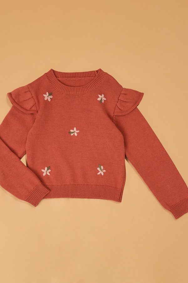Gracie Floral Embroidered Sweater - Altar'd State