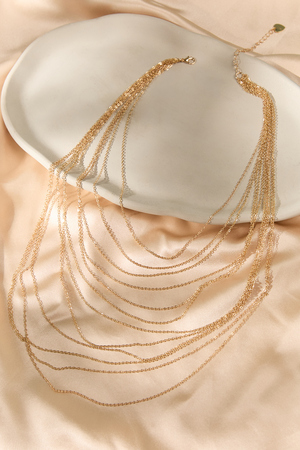 Golden Cascade Layer Necklace - Altar'd State - 