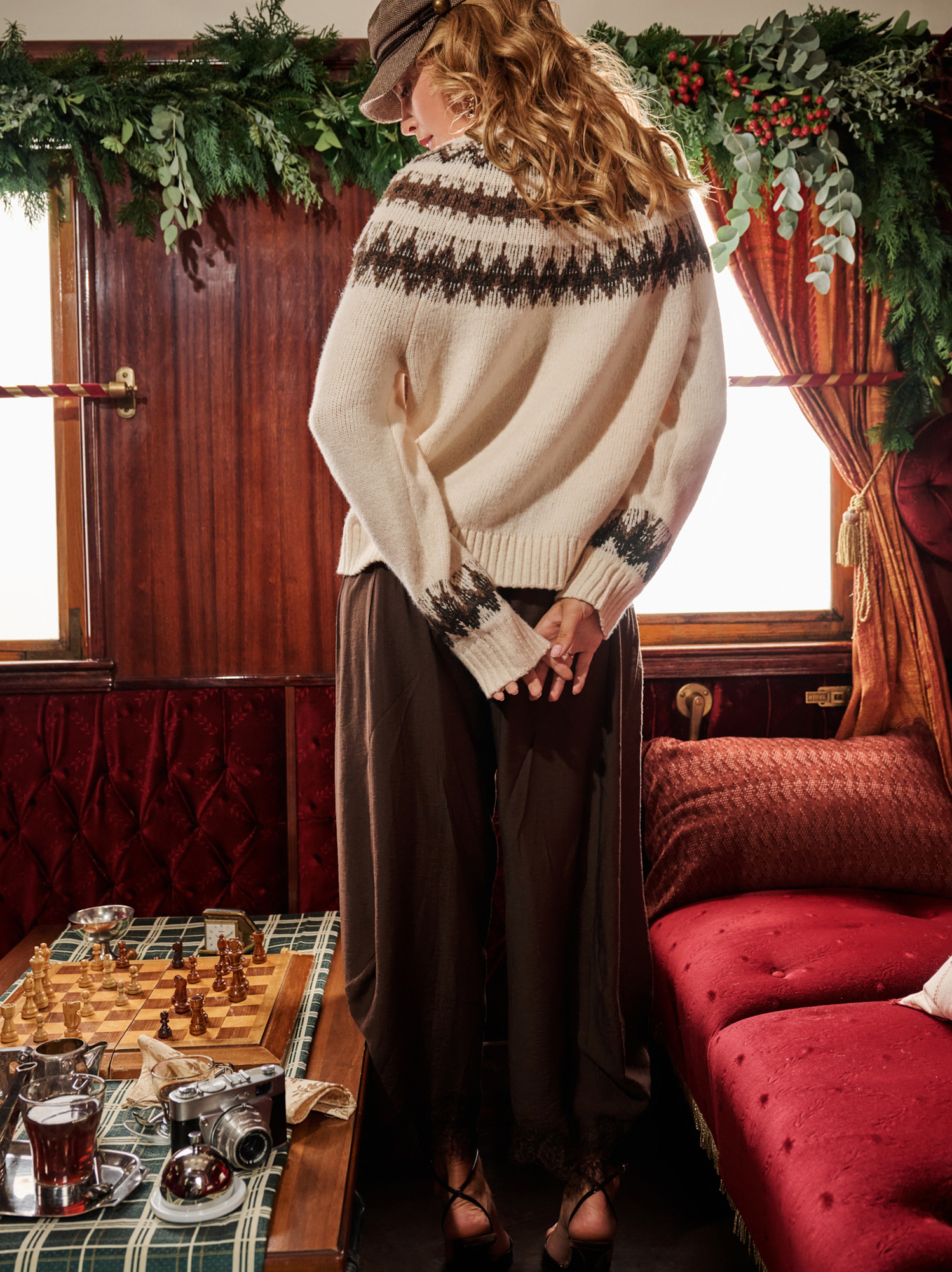 Primrose Fair Isle Sweater in Cream & Brown | Altar'd State