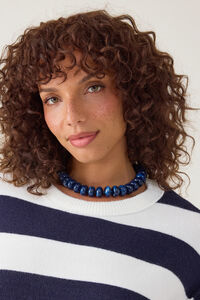 Indigo Swirl Statement Bead Necklace - Altar'd State
