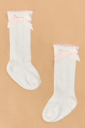 Bella Bow Knee High Socks by Mudpie - Altar'd State - 