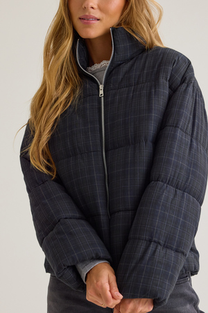 Maya Plaid Puffer Jacket - Altar'd State - 