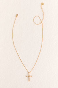 18k Gold Dainty Cross Necklace - Altar'd State