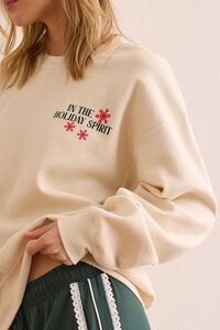In The Holiday Spirit Graphic Pullover Detail 2 - Altar'd State