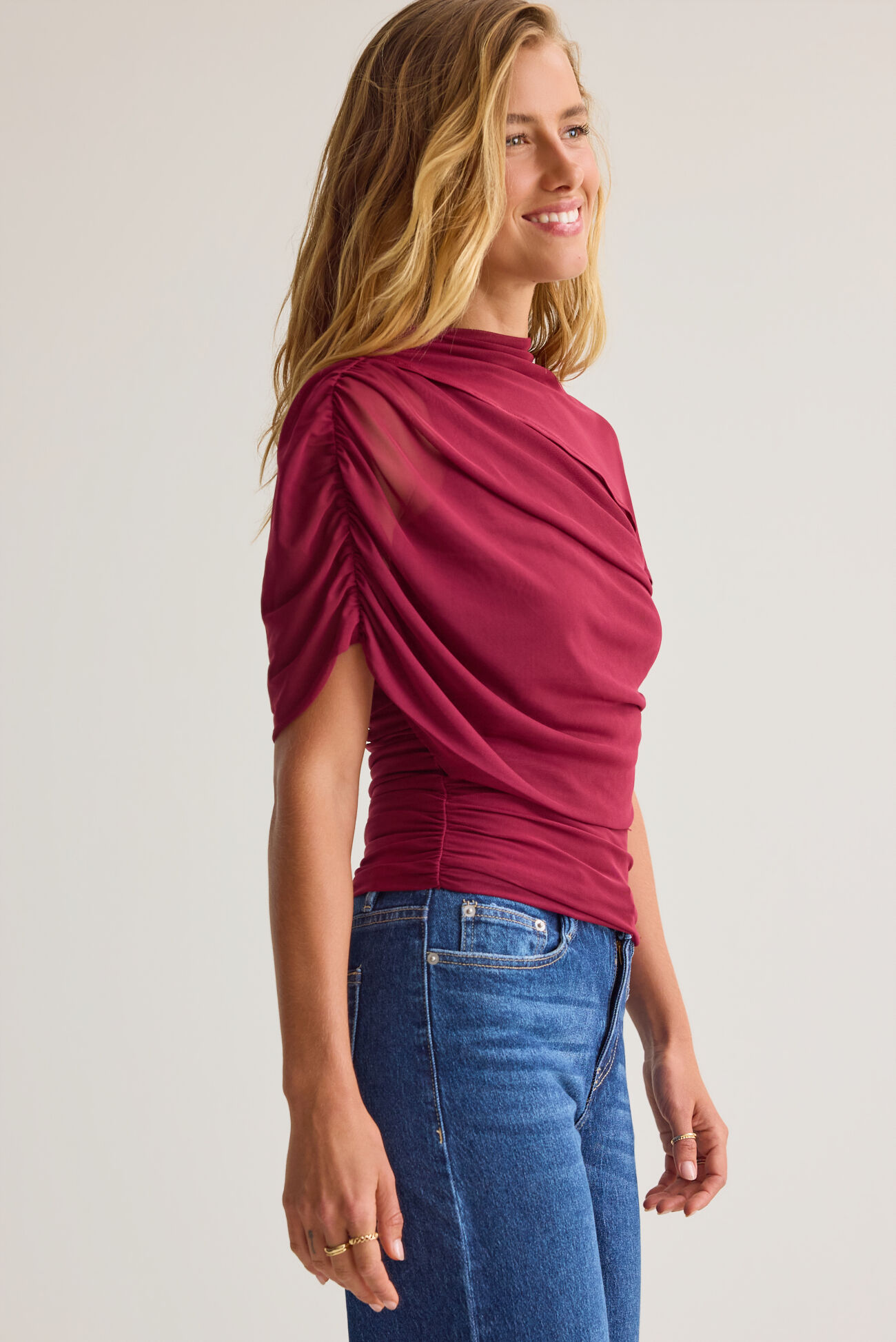 Kael Mesh Shawl Wrap Top