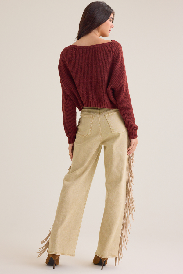 Dutton High Rise Straight Leg Jeans Detail 6 - Altar'd State