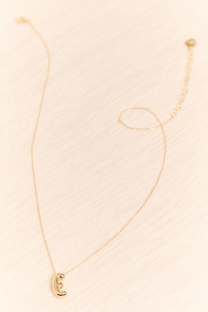 18k Gold E Bubble Monogram Necklace - Altar'd State - 