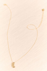 18k Gold E Bubble Monogram Necklace Detail 2 - Altar'd State