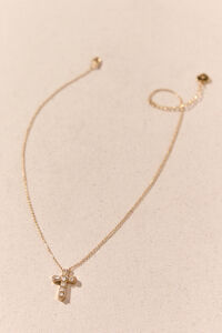 18K Gold Dipped Crystal Glitz Cross Necklace Detail 2 - Altar'd State
