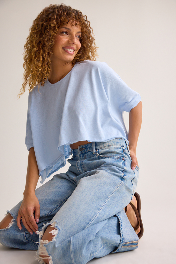 McKenna Oversized Boxy Crop Tee Detail 4 - Altar'd State