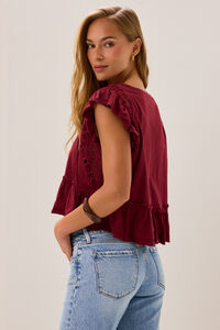 Kiki Short Sleeve Crochet Shirt Detail 5 - Altar'd State