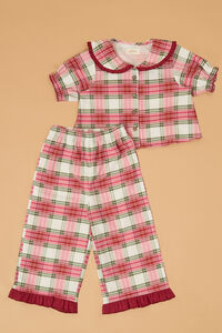 Plaid Wishes Peter Pan Collar Pajama Set - Altar'd State