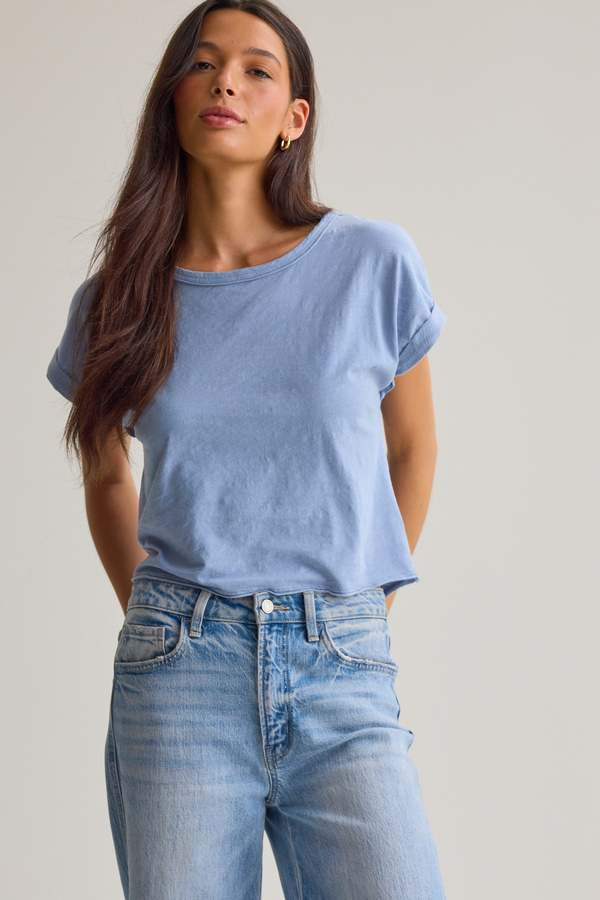 Demi Slub Roll Sleeve Tee Detail 3 - Altar'd State