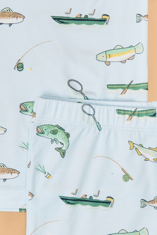 Gone Fishing Short Sleeve Lounge Set Detail 2 - Altar'd State
