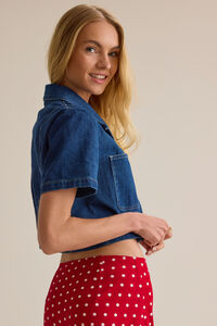 Eleanor Denim Button Up Top Detail 5 - Altar'd State