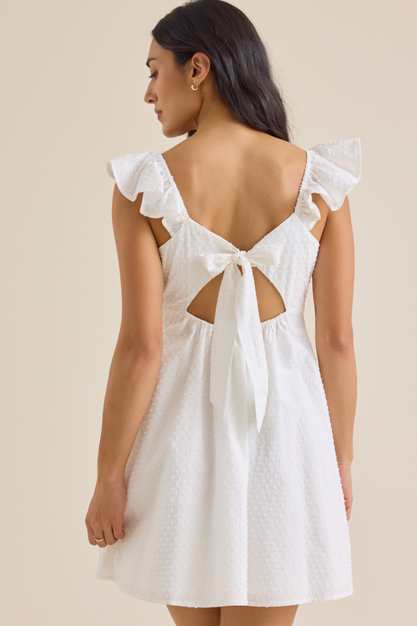 clip dot mini dress Clip Dot Collared Mini Dress Large