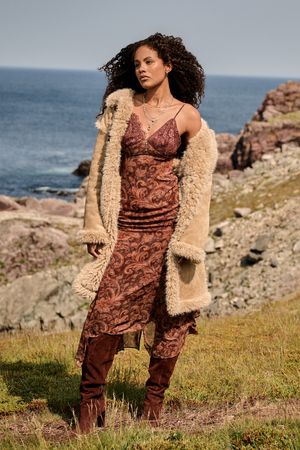 Savannah Faux Suede Coat - Altar'd State - 