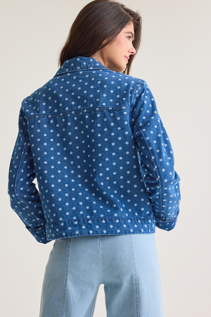 Madi Polka Dot Denim Jacket - Altar'd State - 