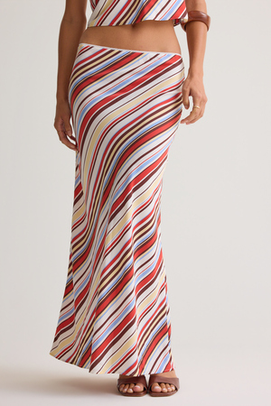 Hutton Striped Midi Skirt - Altar'd State - 