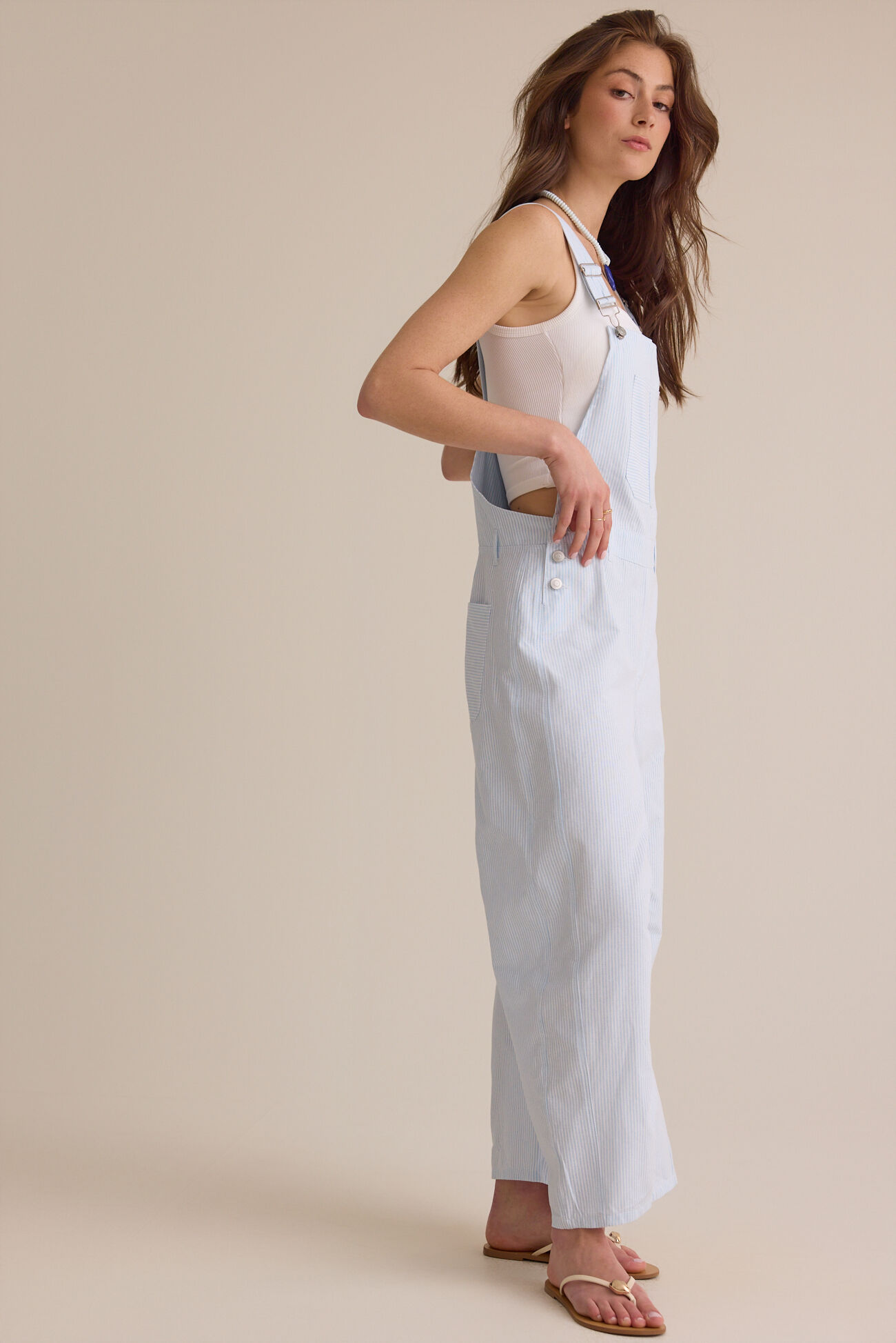 Sawyer Striped Barrel Overalls