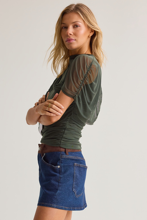 Kael Mesh Shawl Wrap Top - Altar'd State - 