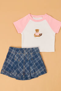 Emma Embroidered Tee and Plaid Skirt Set - Altar'd State