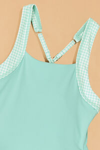 Greta Gingham Trim Athletic Dress Detail 3 - Altar'd State
