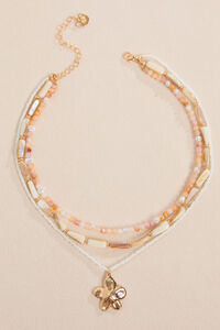 Three-Layer Hibiscus Beaded Necklace - Altar'd State