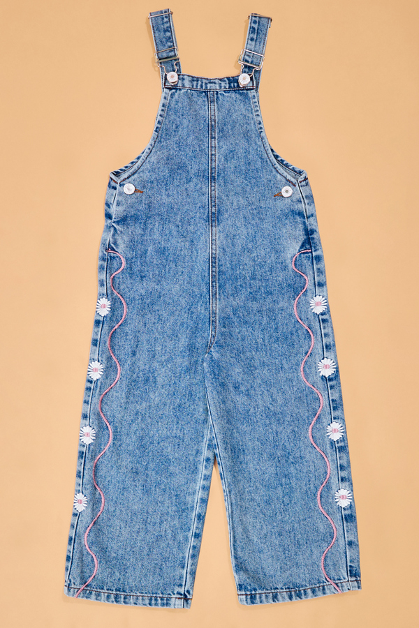 Madelyn Embroidered Daisy Overalls - Altar'd State