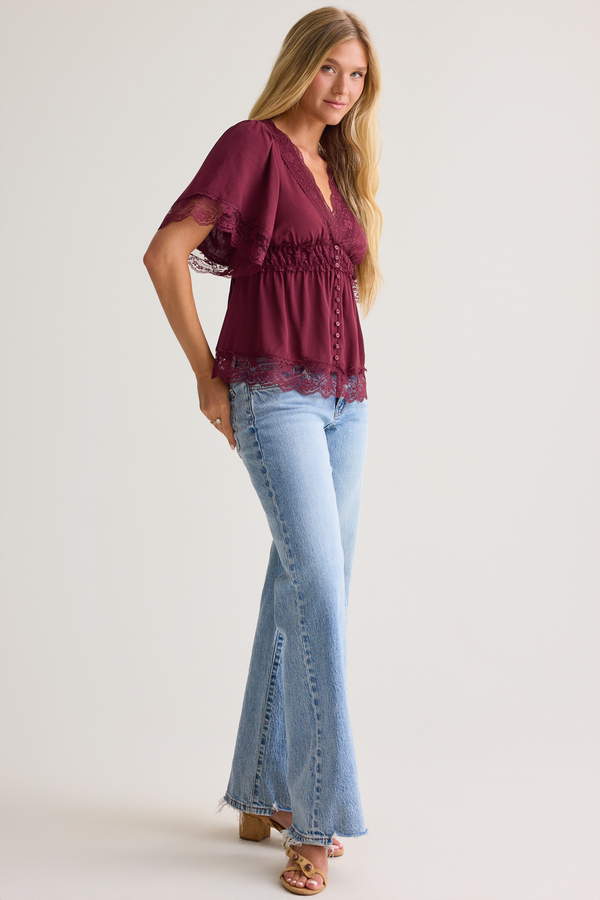 Evanelle Lace Babydoll Top Detail 4 - Altar'd State