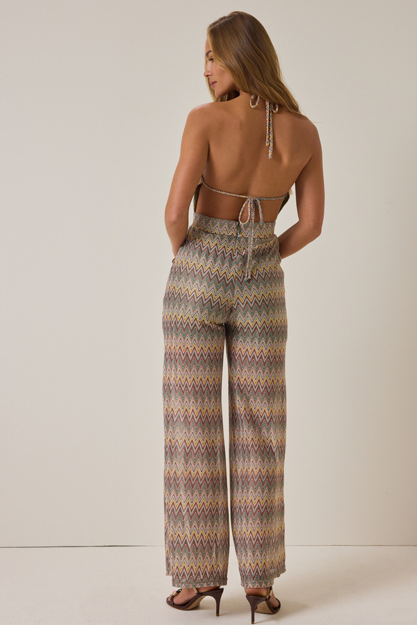 Arianna Chevron Jumpsuit Detail 4 - Altar'd State