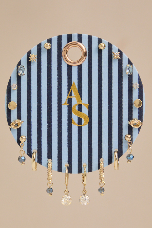 Blue Striped 10 Pack Earring Set - Altar'd State