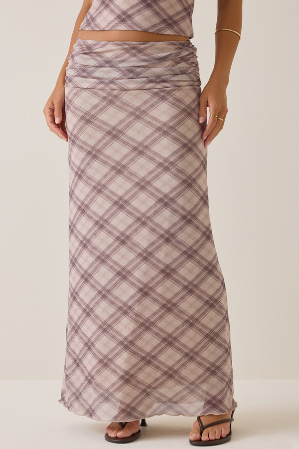 Felicia Plaid Maxi Skirt Detail 2 - Altar'd State