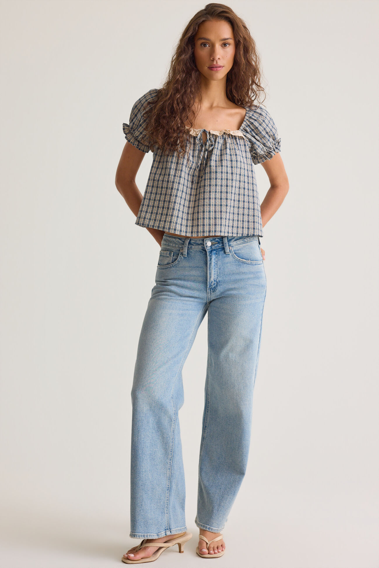 Abbi Gingham Babydoll Top