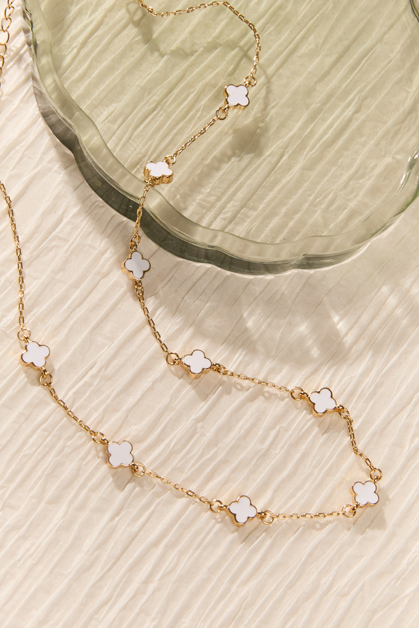 18K Gold Dainty Clover Choker Detail 3 - Altar'd State