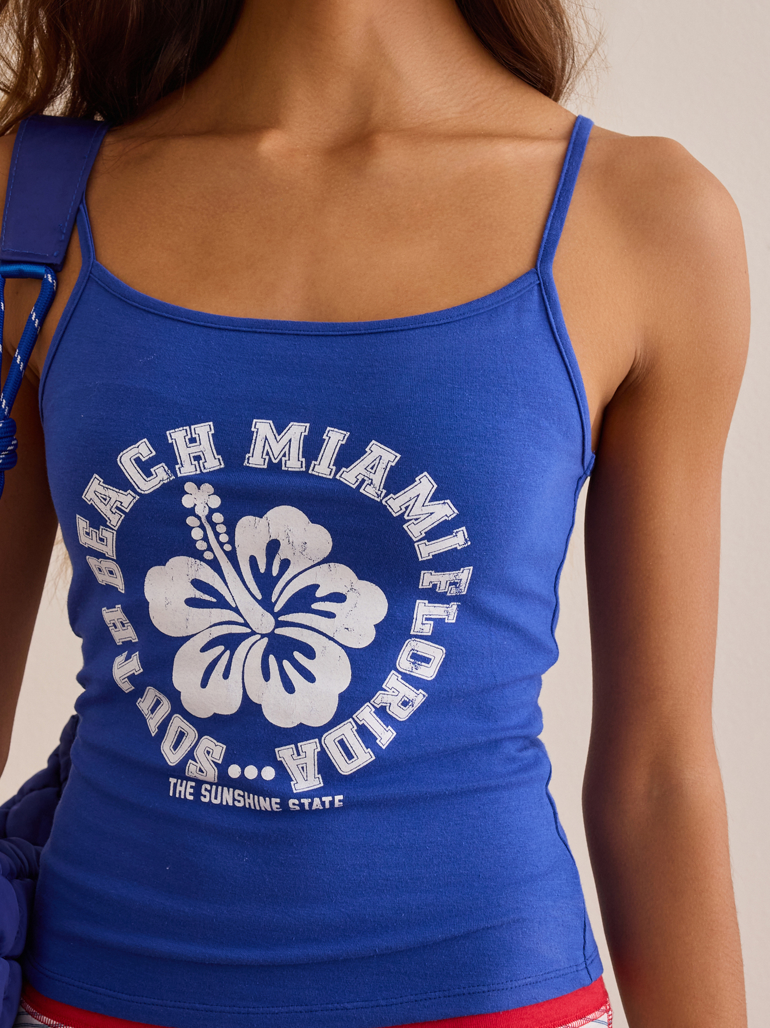 Miami Hibiscus Graphic Tank in Blue | AS Revival