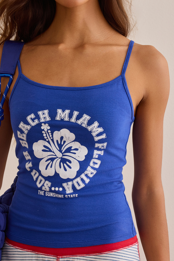 Miami Hibiscus Graphic Tank Detail 2 - Altar'd State