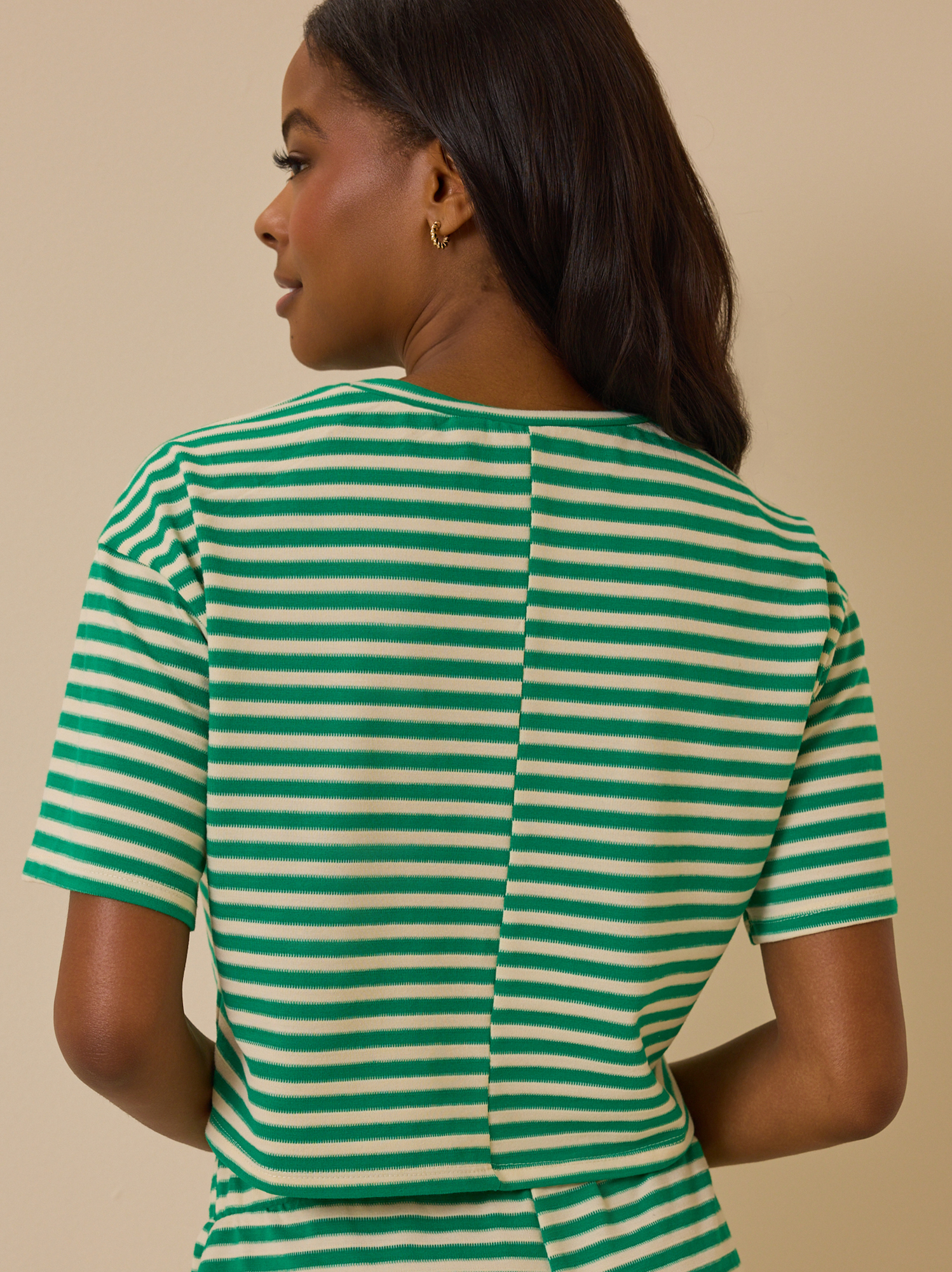 Nyra Stripe Relaxed Top in Green | Altar'd State
