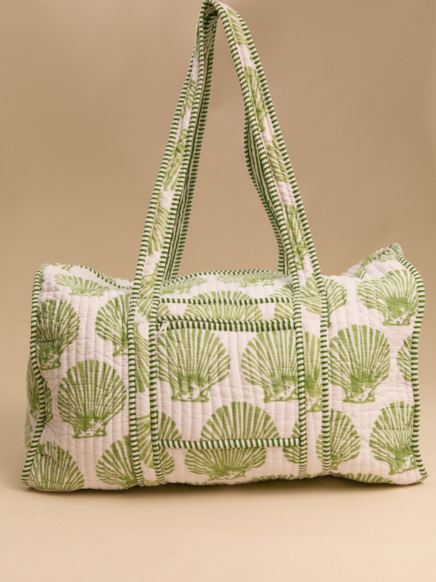 Sea Grove Quilted Duffel Bag in Green | Altar