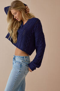 Stormie Textured Henley Sweater Detail 3 - Altar'd State