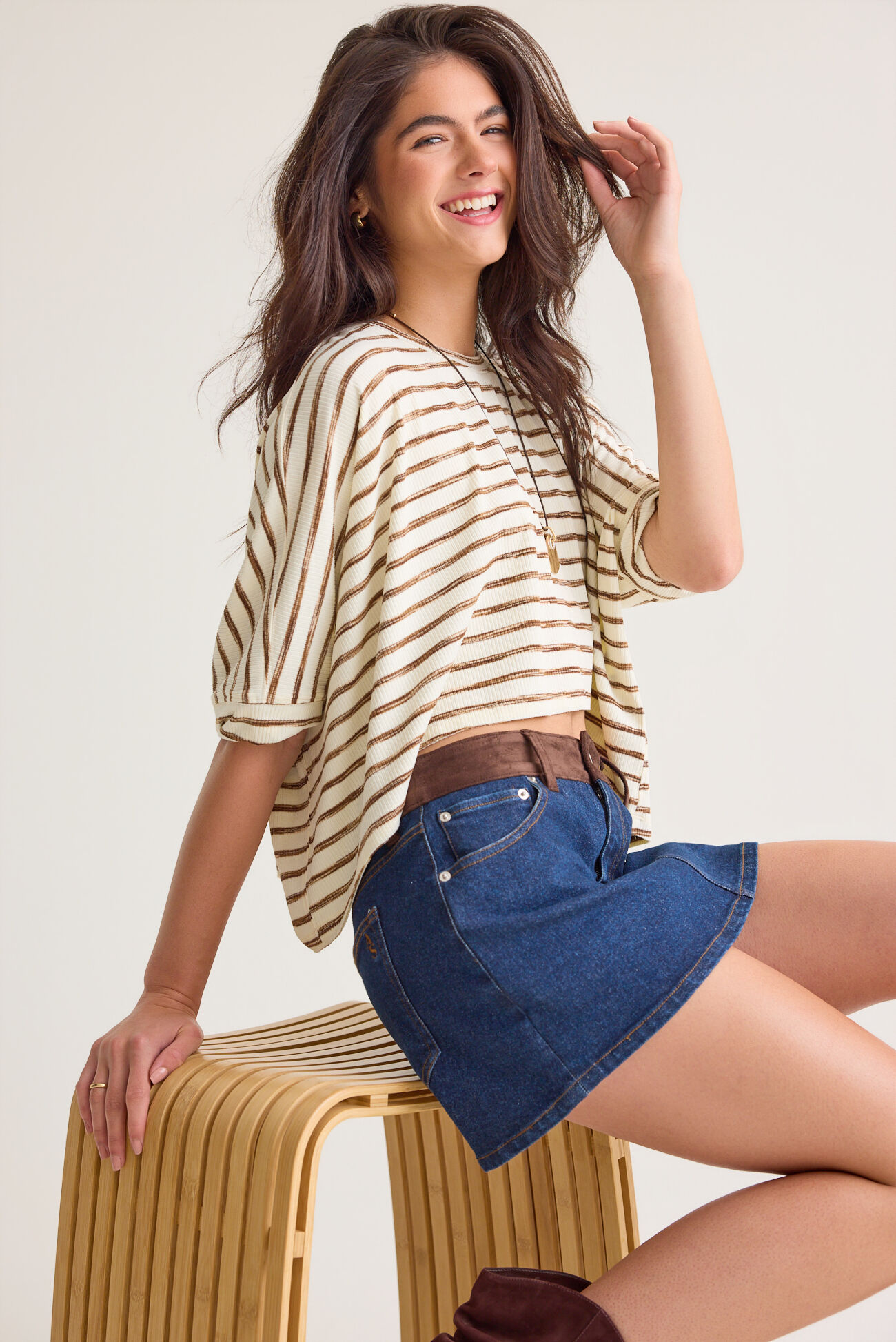 Belle Striped Boxy Tee