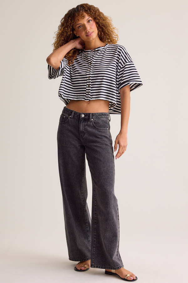 Keaton Button-Up Stripe Top Detail 3 - Altar'd State